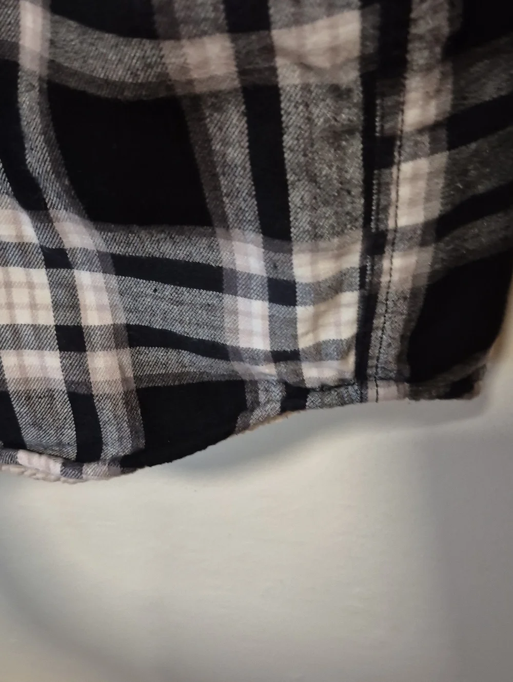 Vtg Big Mac Men's Jacket Black and White Plaid Flannel Sherpa Lined Sz L